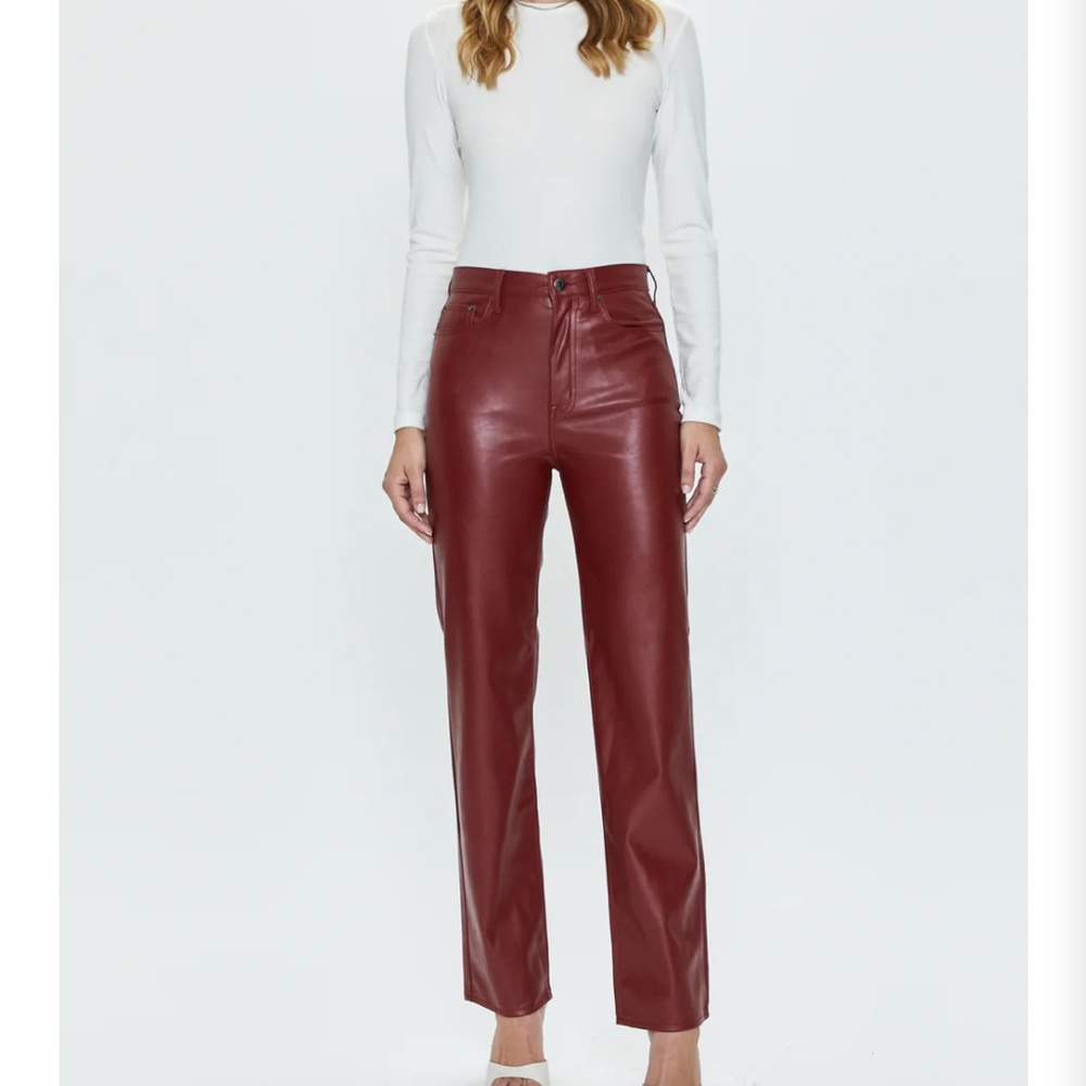 Pistola high rise straight alt leather pant